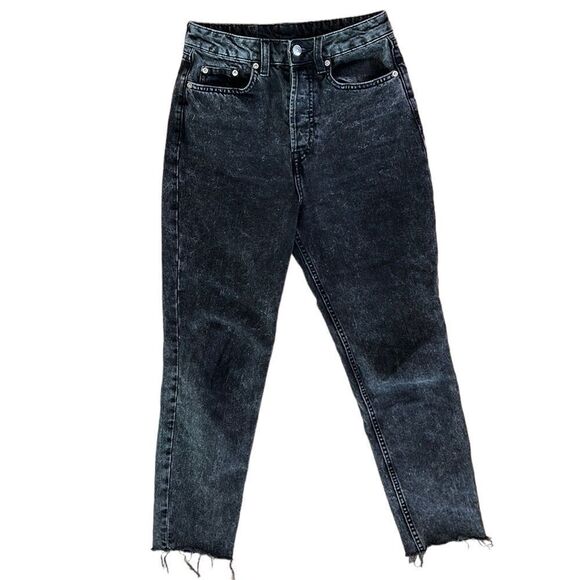 H&M Women's Black 100% Cotton Faded/Stonewashed High-Rise Jeans Size 2 - Picture 1 of 6